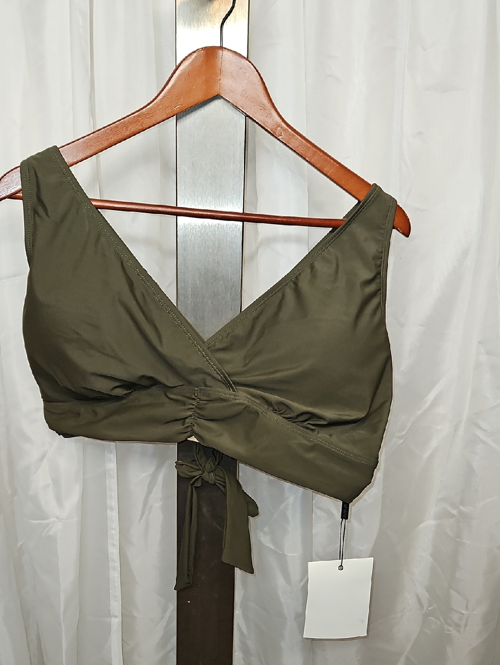 Olive Wrap Front Bikini Top - Women Swim Bikini 20w